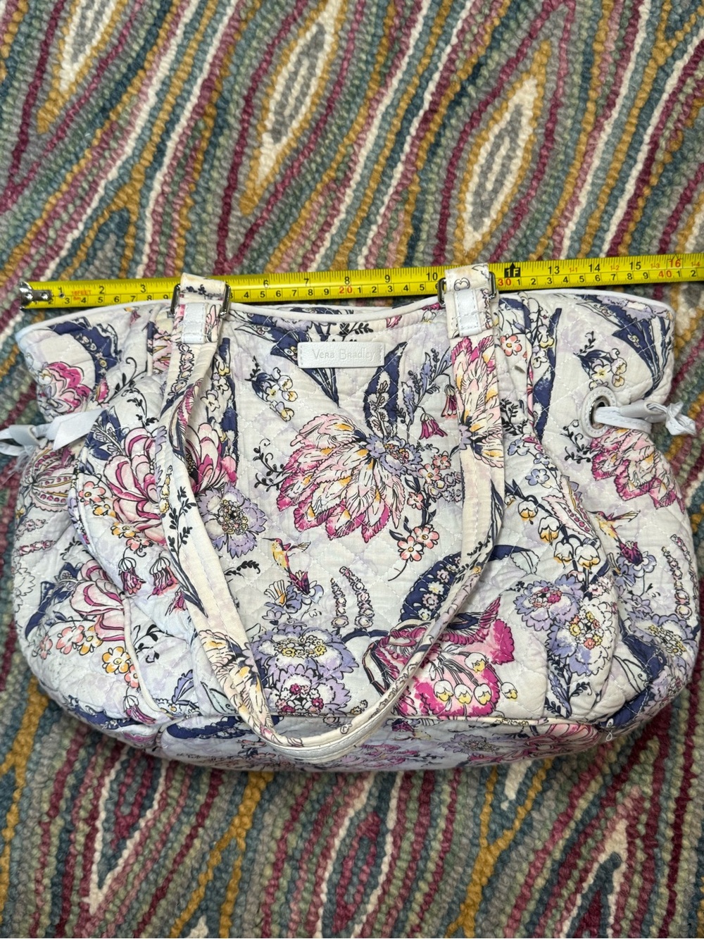 Vera Bradley Cream Quilted Floral Tote - Picture 6 of 7